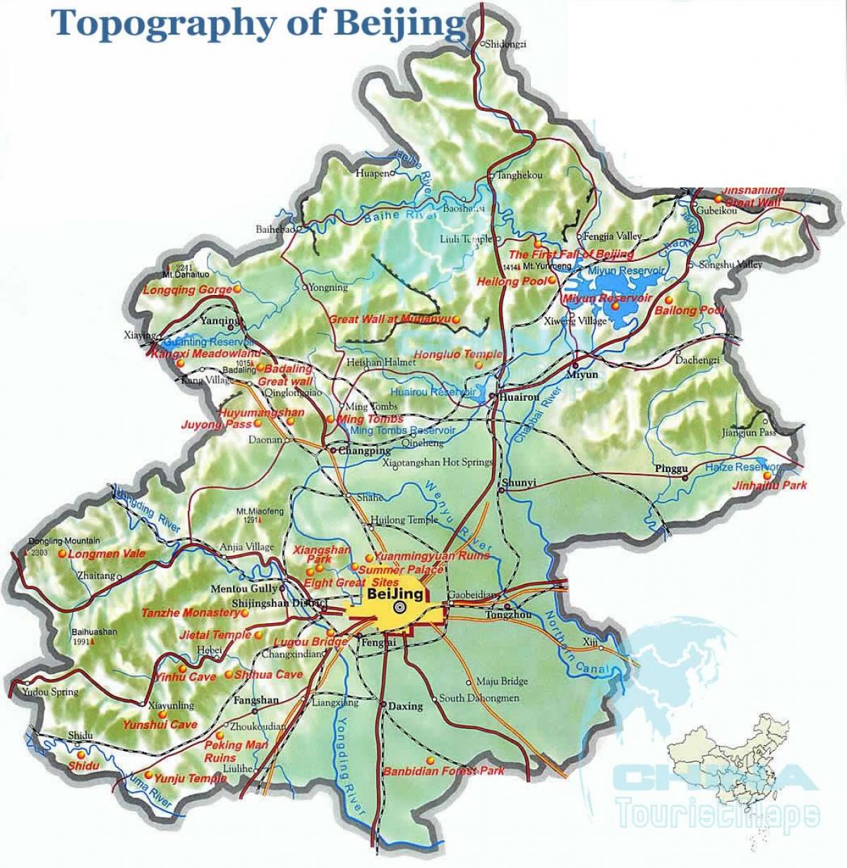 térkép Pekingi topográfiai
