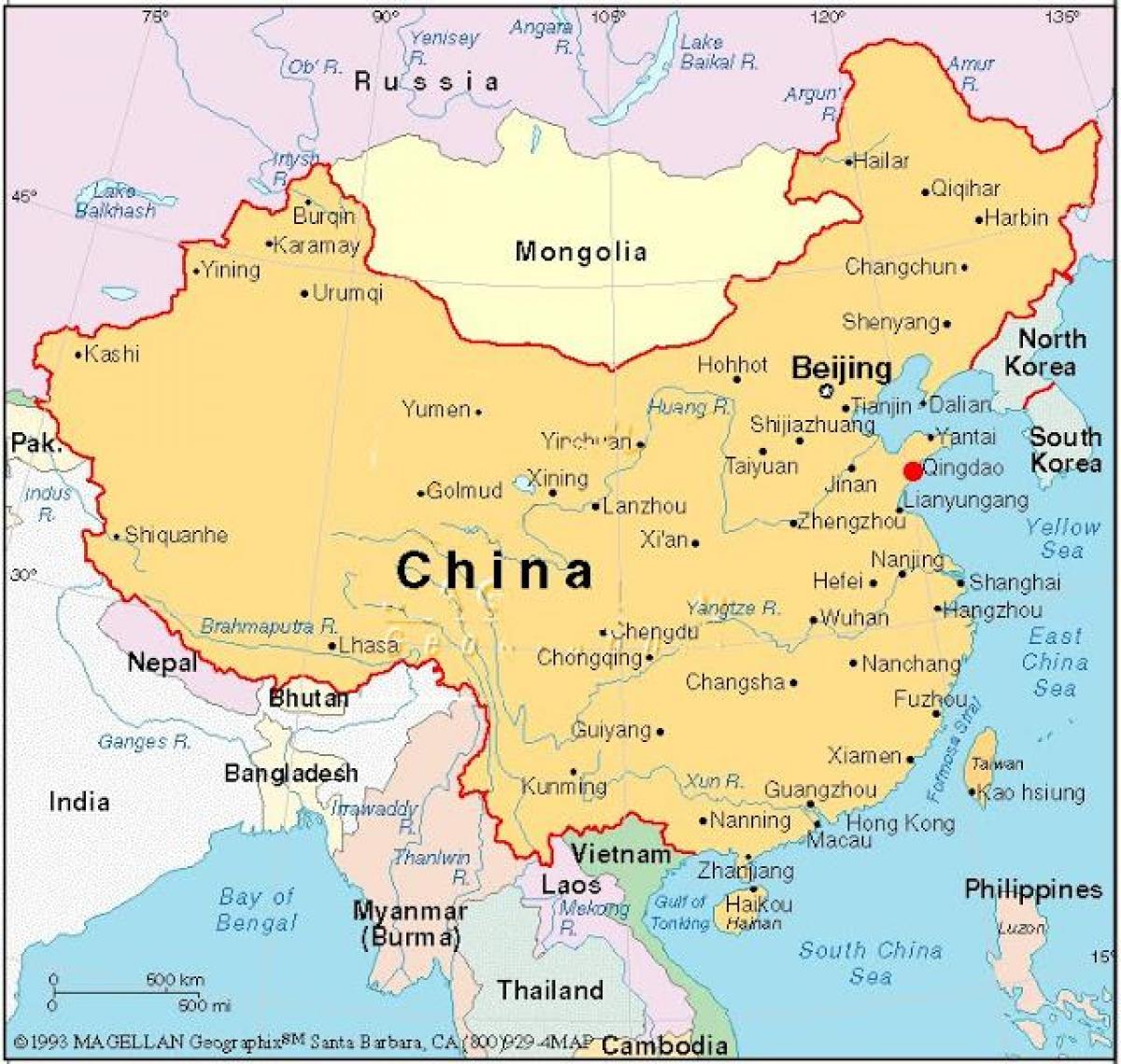 térkép Kína fővárosa