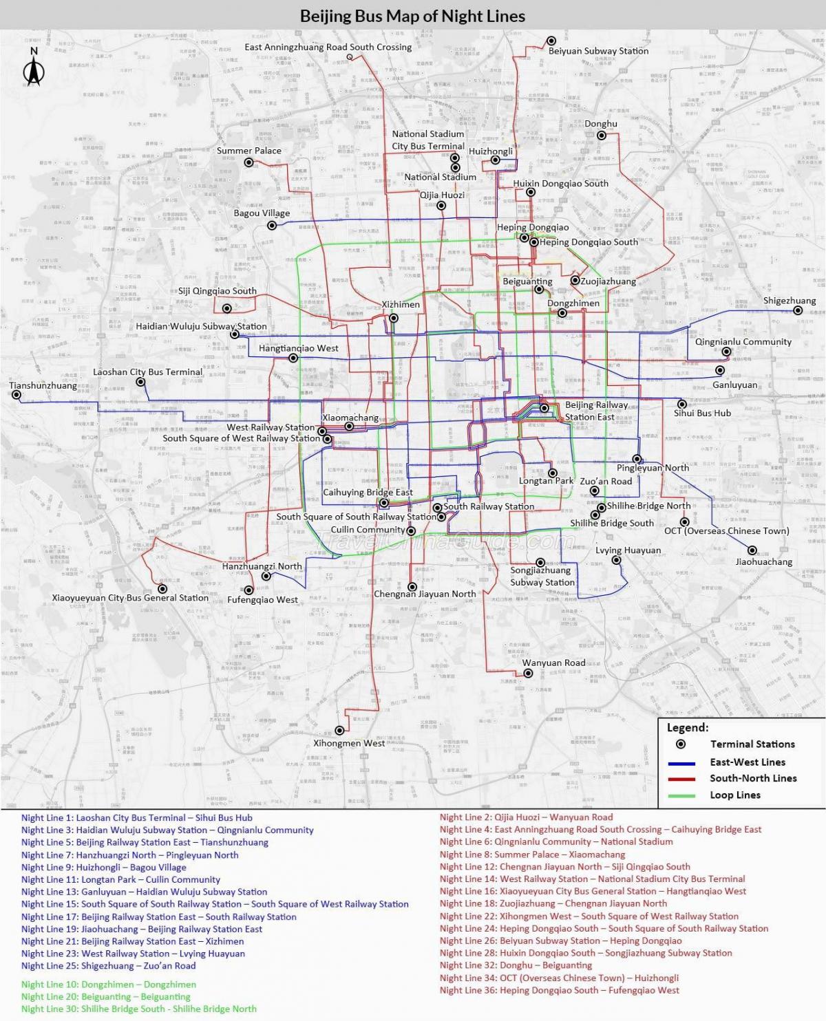 Peking busz útvonal térkép