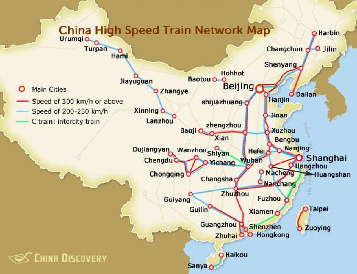 shanghai gyorsvonat térkép