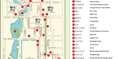 Térkép Pekingi hutong